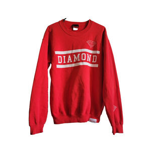 Vintage Diamond Supply Fleece Pullover Crew-Neck Men's Medium Red